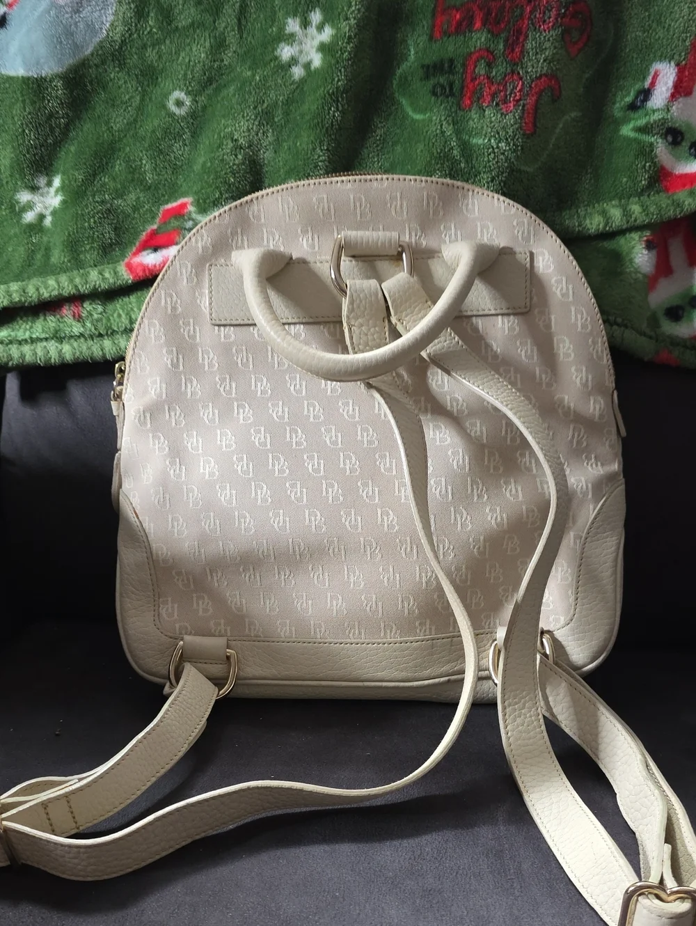Cream Logo-Print Women's Crossbody Bag